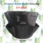 20 Gallon Fabric Pots With 8 Extra Pockets