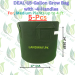 DEAL of 15-Gallon Fabric Pot Rs.1998 (5-pcs)
